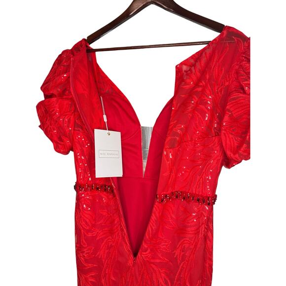 MAC DUGGAL NWT Evening Gown 12421 Red Sparkle Embellished Size 6 $798 MSRP - Picture 10 of 14